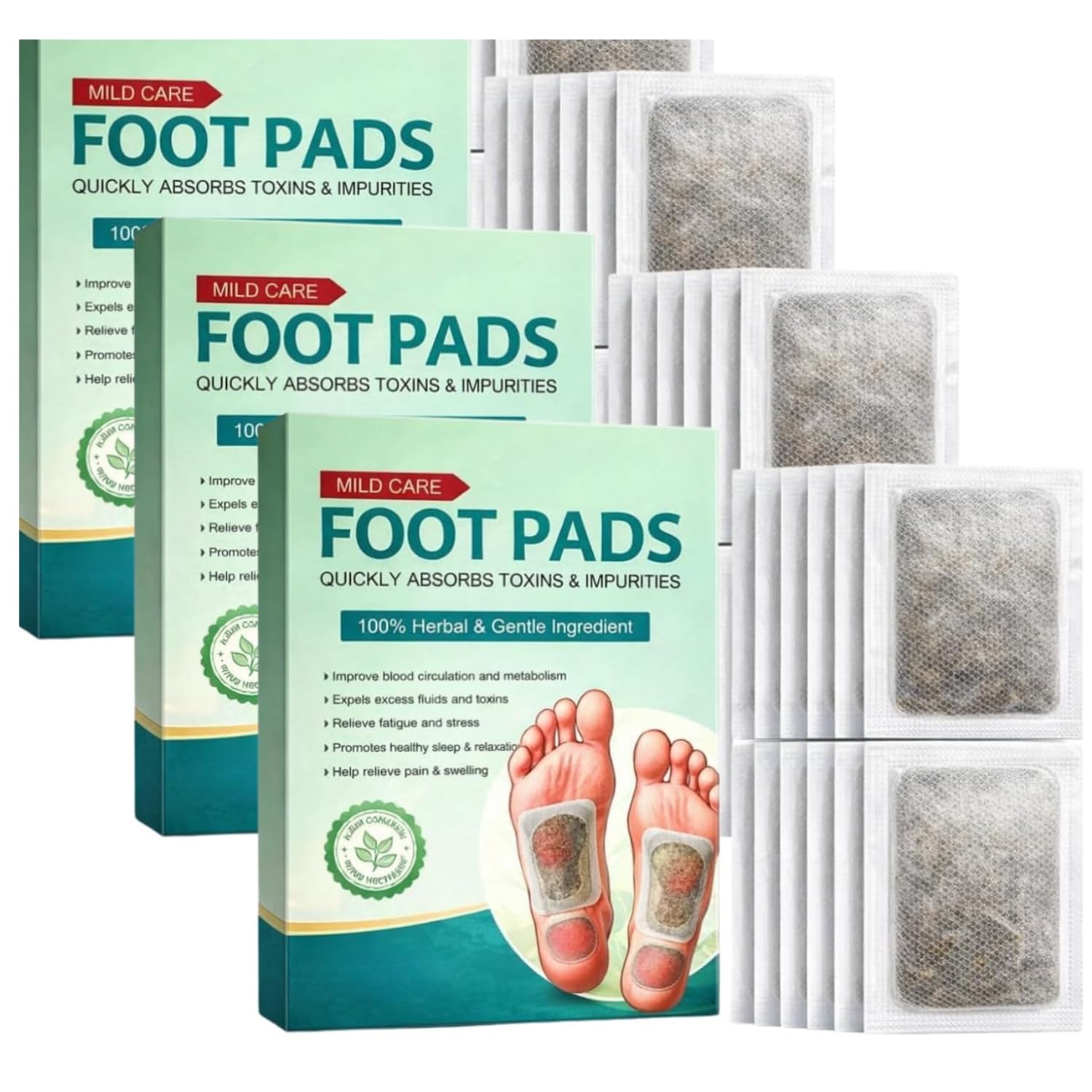 Foot patch Herbal And Gentle Ingredient Detox Foot Pads (20 Pieces-10 Pair), Natural Ingredients for Sleep Aid, Pain Relief, Toxin Removal with Bamboo Vinegar and Acupoint Micro-Massage Technology (Foot Pads Patches, Pack Of 3)-picture-20