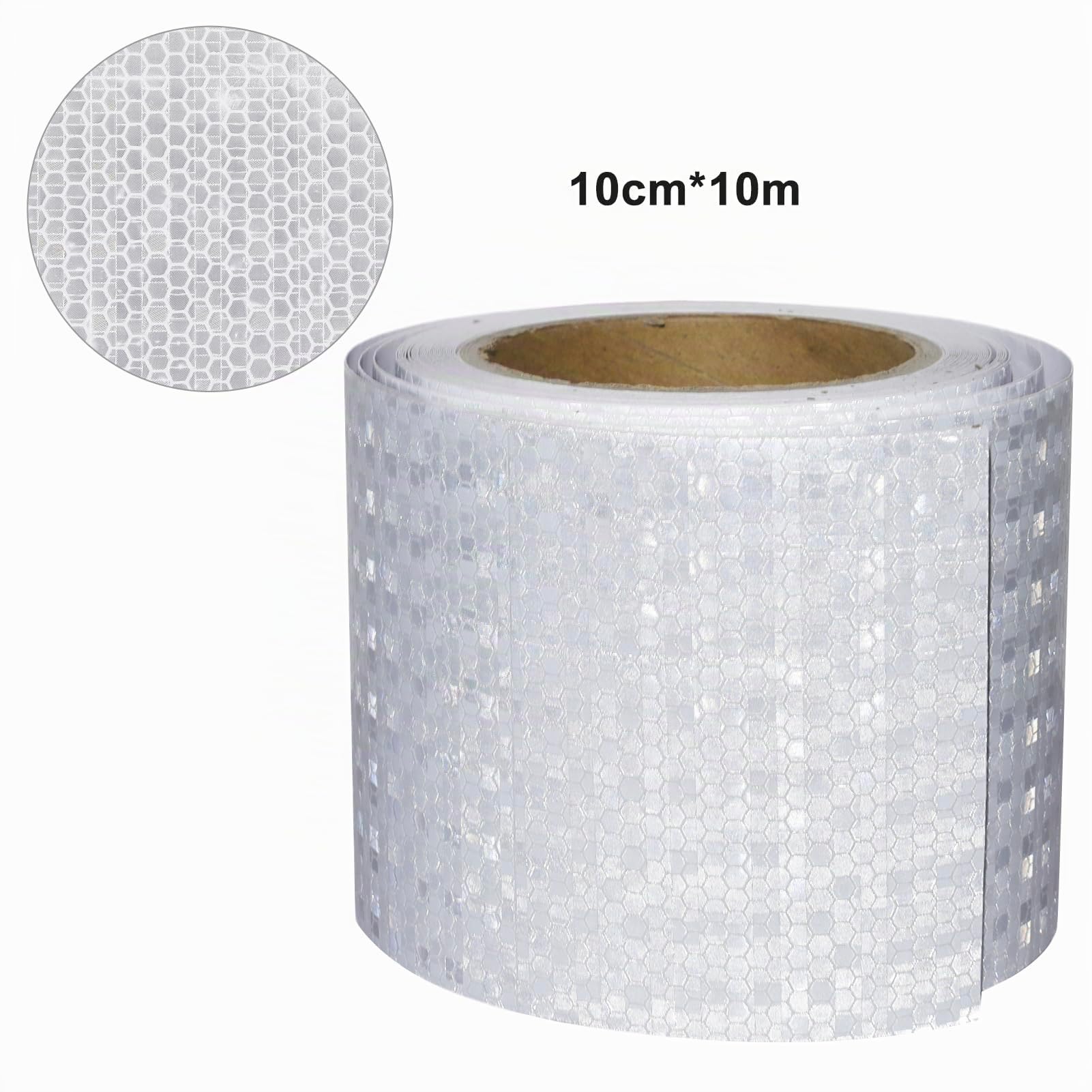 Ruban Reflechissant Adhesif Blanc 10cm x 10m Bande Reflechissante Autocollante Imperméable Bande Réfléchissante pour véhicules, voitures, remorques, extérieur