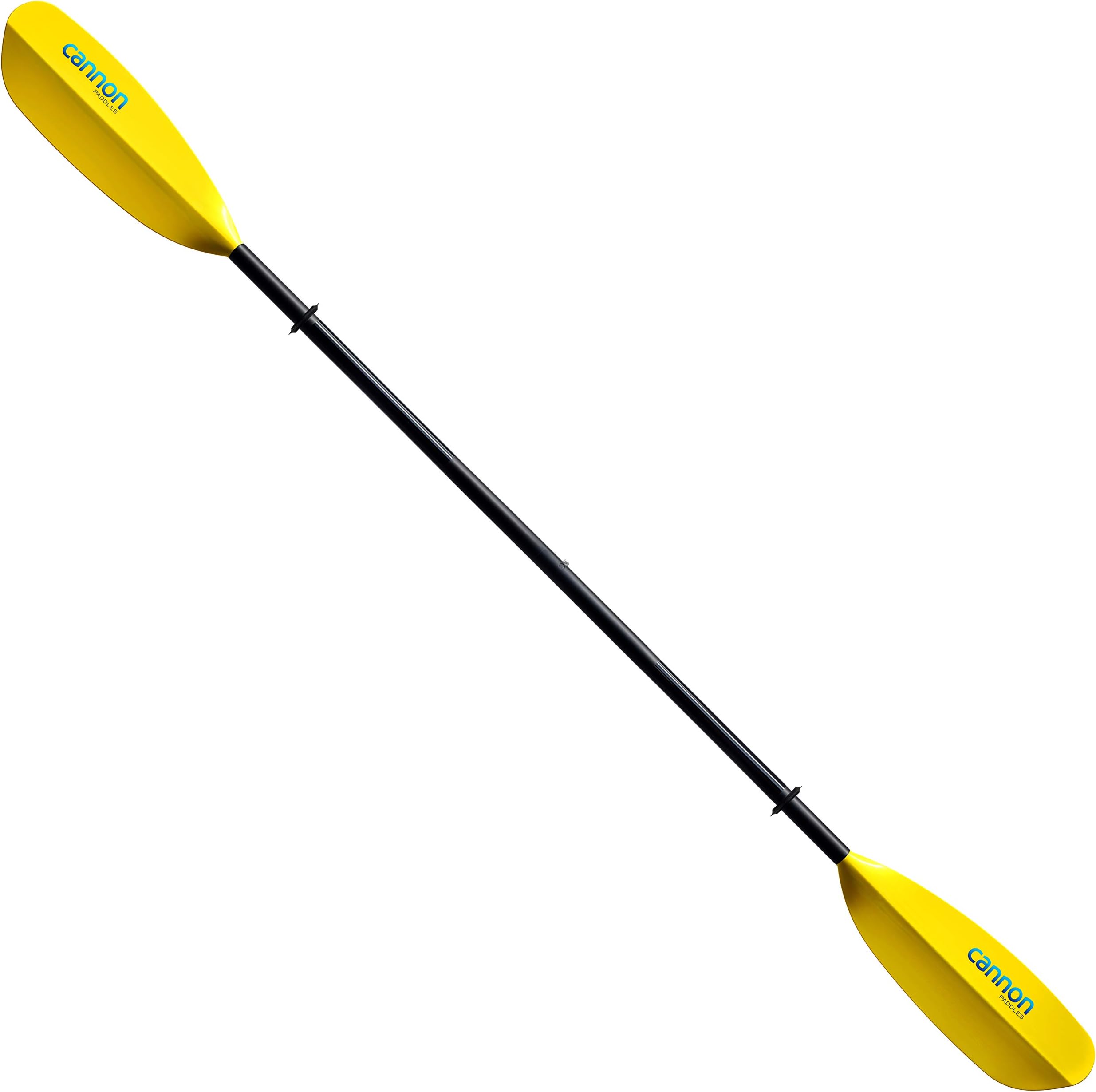 Cannon Paddles Nokomis Aluminum Kayak Paddle with Ferrule and Yellow Fiberglass Reinforced Polymer Blades (2-Piece)