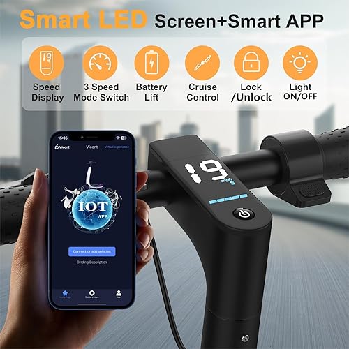 Vista 59 de Electric Scooter, 10"/8.5" Solid Tire, 500W/350W Powerful Motor & 19/22 MPH Top Speed, 28/25/22/16 Miles Long Range, Folding E Scooter with Dual