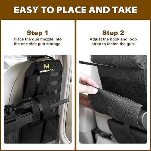 Miniatura 7 de Soporte para pistola en camiones (un par), almacenamiento ajustable para pistolas en el asiento trasero 900D, soporte para rifles automotrices