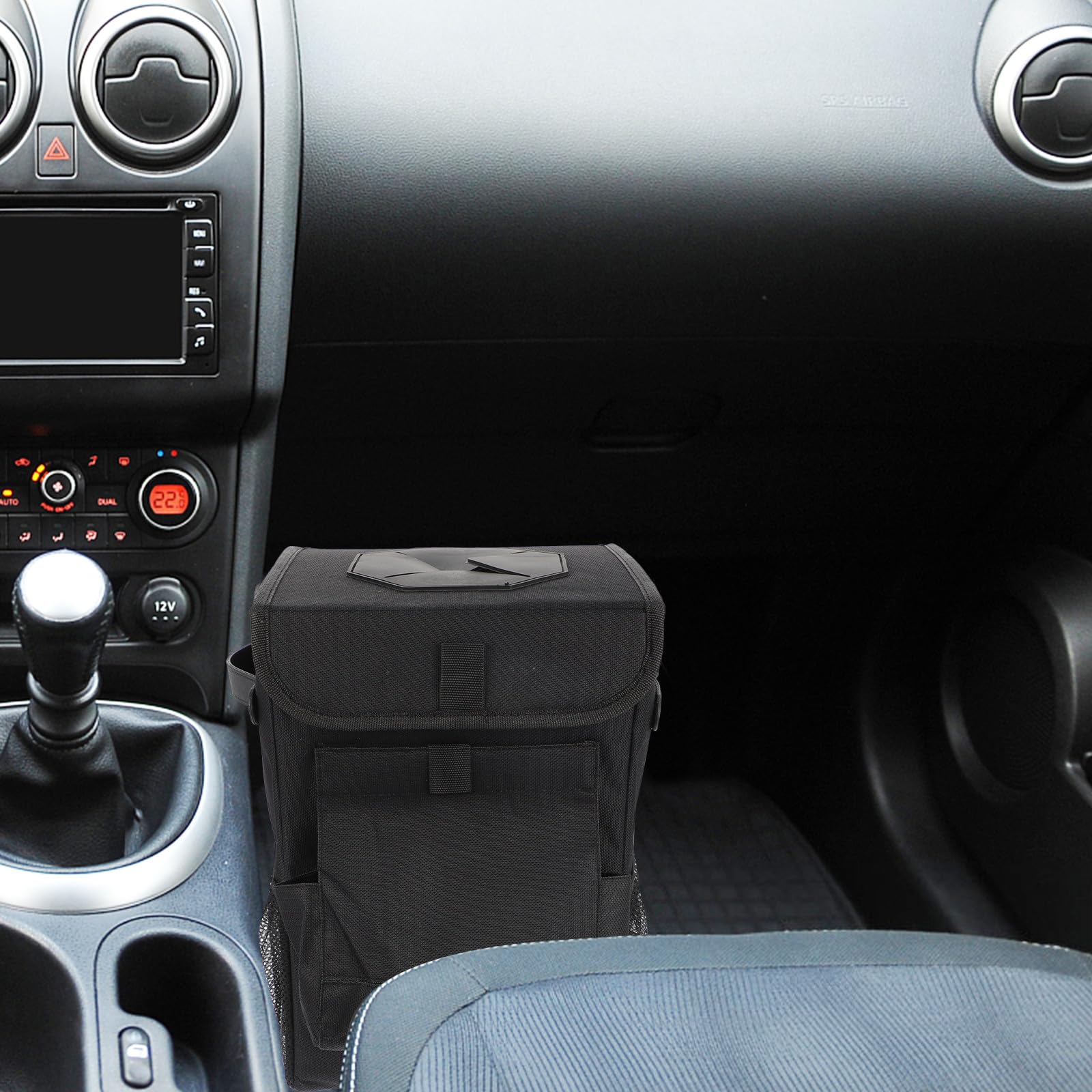 Abfalleimer Faltbarer Seitlichen aus Oxford Stoff Auto Netzfächern Vorderer Stofftasche Hängend oder Stehend für Auto Konsole und Boden