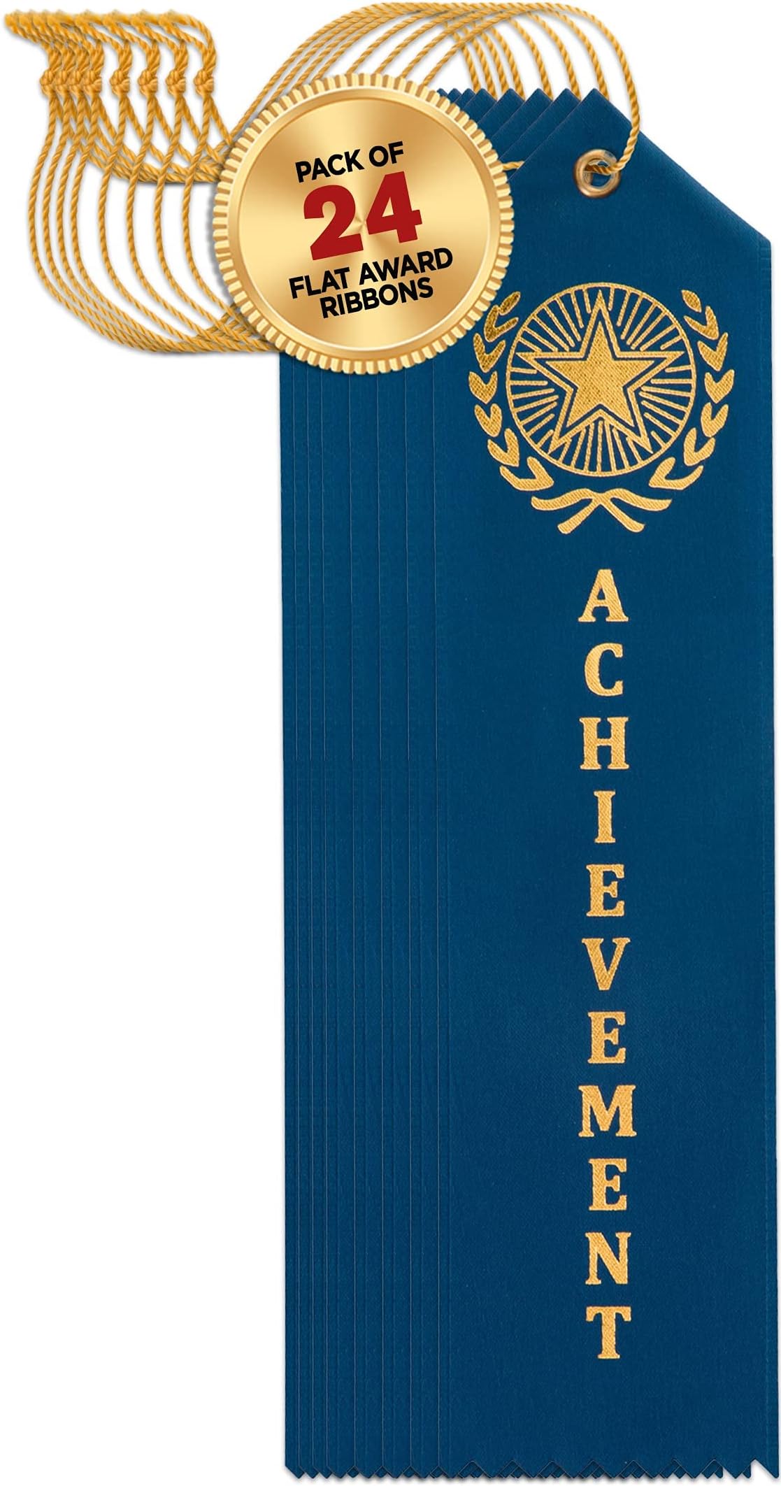 Achievement Flat Carded Award Ribbons - 24 Pack