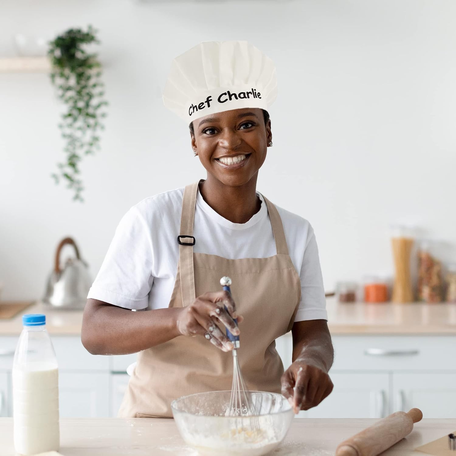 Miniatura 5 de Sombreros de chef personalizados para hombres y mujeres sombrero de chef personalizado con nombre bordado sombrero de cocina ajustable para adultos