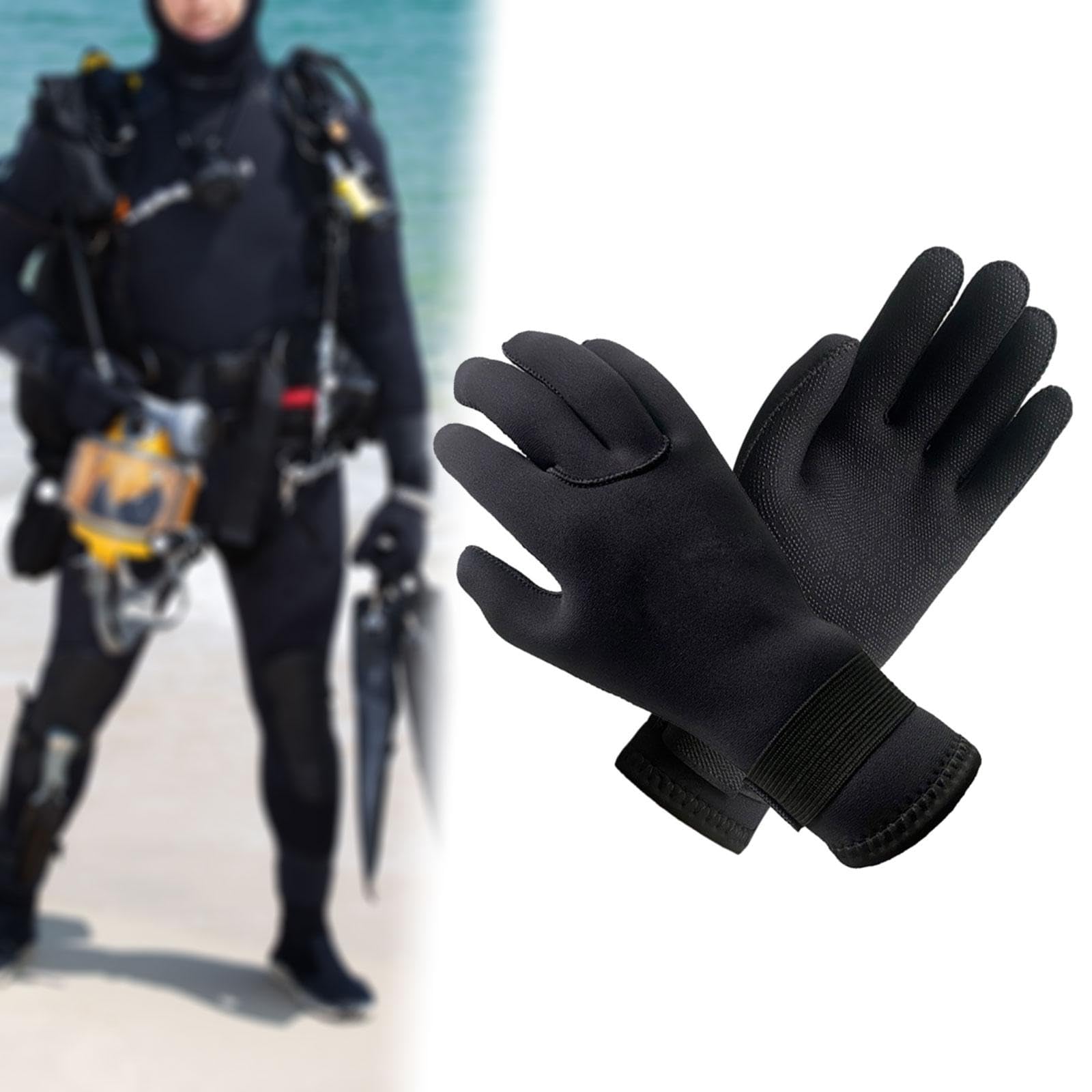 Harilla Guantes de Buceo, Guantes de Surf, Neopreno de 3 Mm, Protección de Manos, Traje de Neopreno, Guantes de Invierno (Talla L) para Deportes Acuáticos, Es
