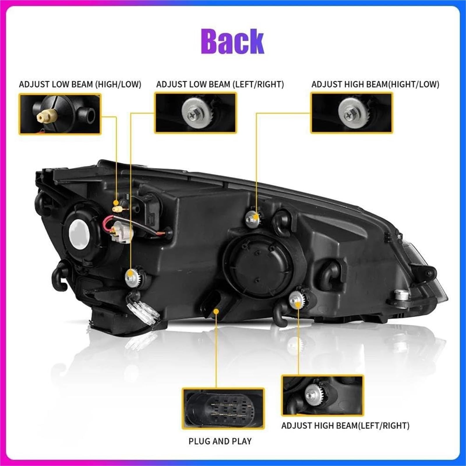 Coppia di fari a LED Compatibile con Per Golf 7 2014-2017 Fari auto LED