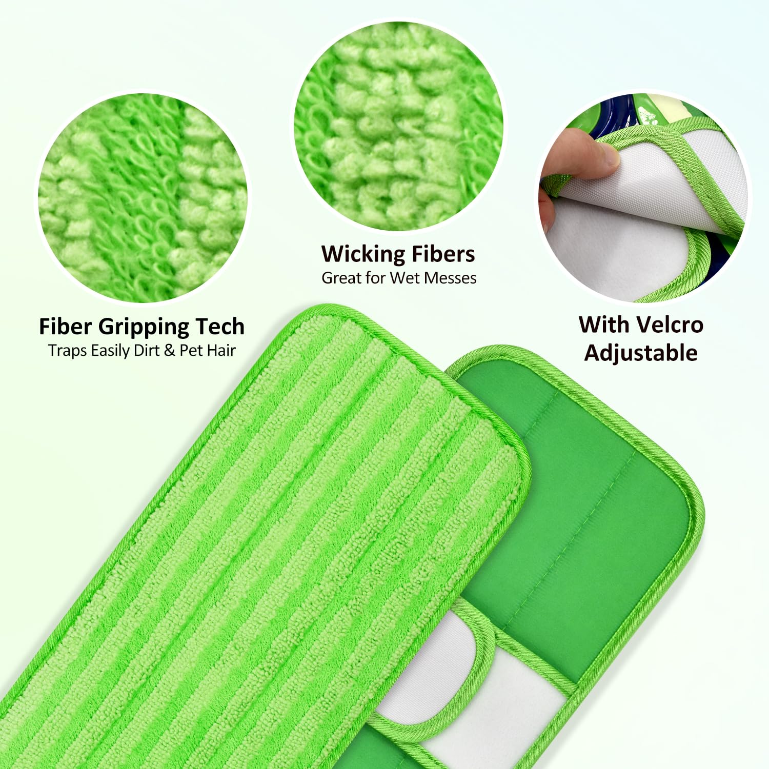 Paquete de 4 almohadillas de microfibra para trapeadores Swiffer XL, reutilizables, húmedos y secos, compatibles con Swiffer Sweeper XL, almohadillas de repuesto lavables para limpieza en seco y