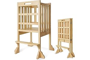 WOOD CITY Foldable Learning Tower for Toddlers