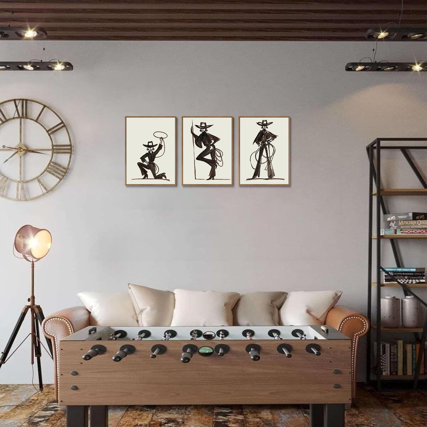 Mrysuart 3 Piece Cowgirl Wall Art Western Canvas Art Cowboy Wall Decor Pictures Southwestern Painting Prints for Bedroom Living Room 12x16 inch Framed