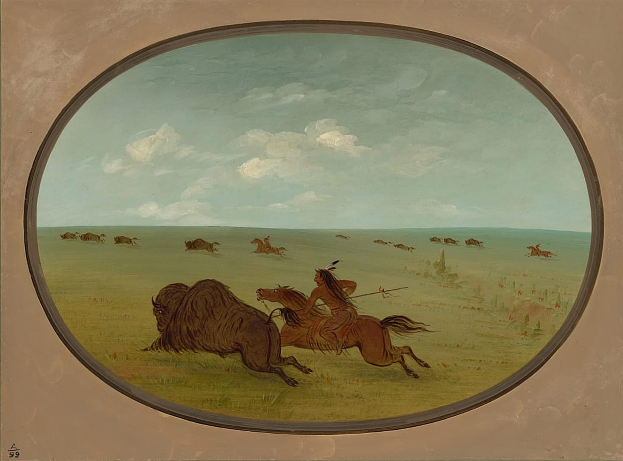 ARTXLXXBN Famous Painting Canvas Artwork Graffiti Print Sioux Indians Upper Missouri by George Catlin Portrait Canvas Image for Home Decor 60x90cm