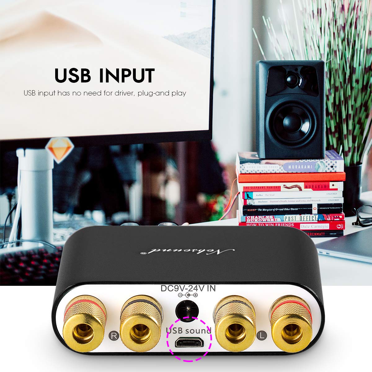 Mini amplificateur numérique Nobsound NS-10G - Bluetooth 5.0 - 100 W - Avec bloc d'alimentation - Noir