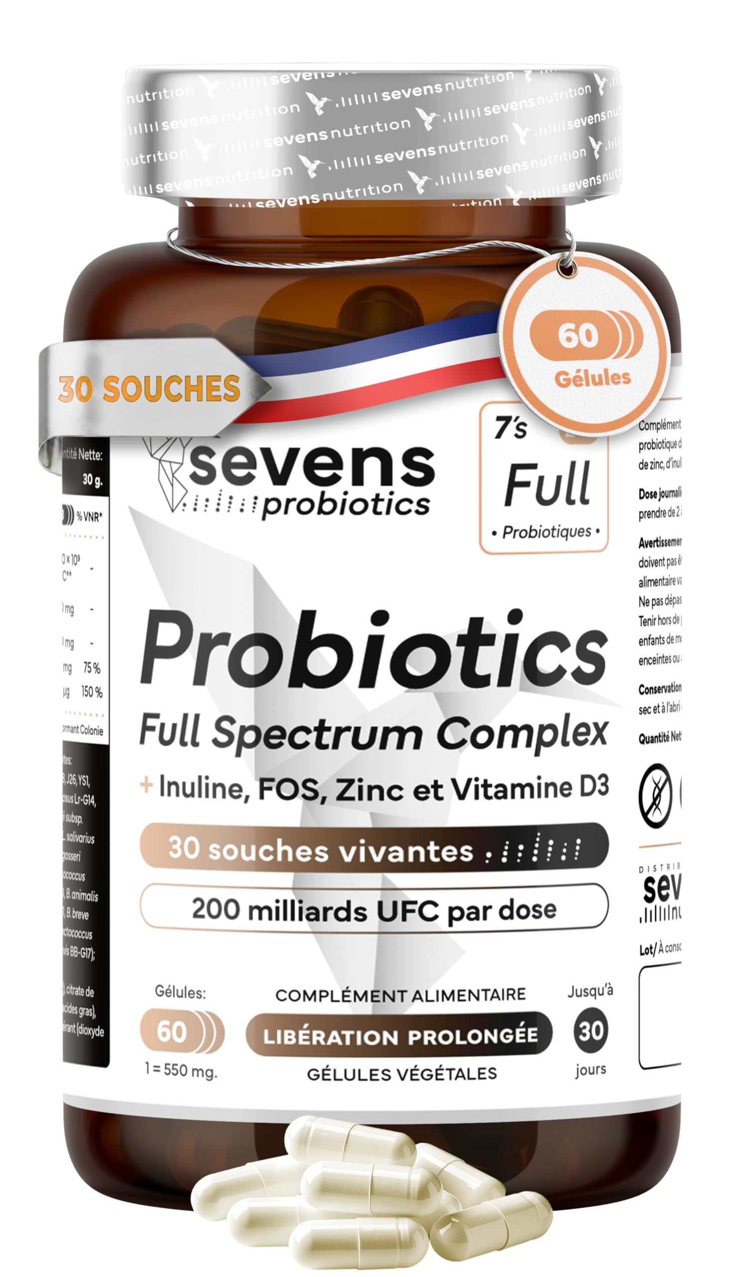 Probiotique Flore Intestinale - 200 Milliards UFC/jour - 30 Souches | Avec Lacto
