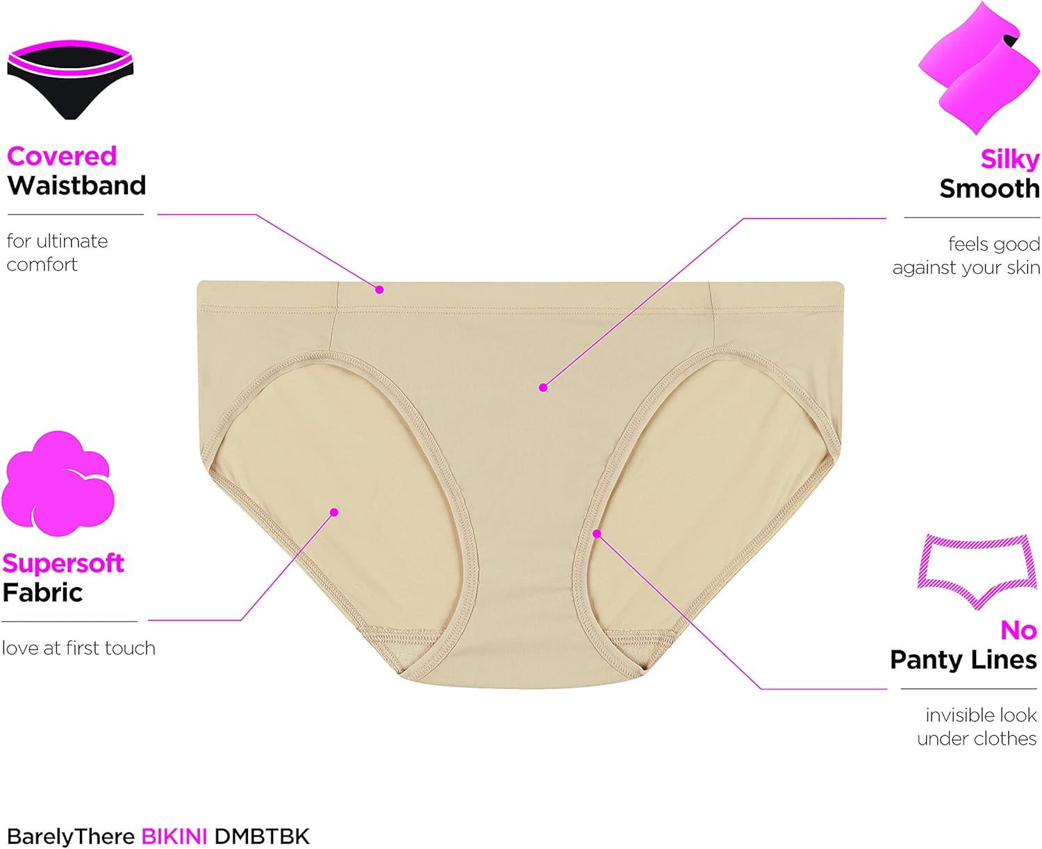 Maidenform womens Underwear Bikini, Barely There Invisible Look Bikini Panties (Retired Colors) - Image 3