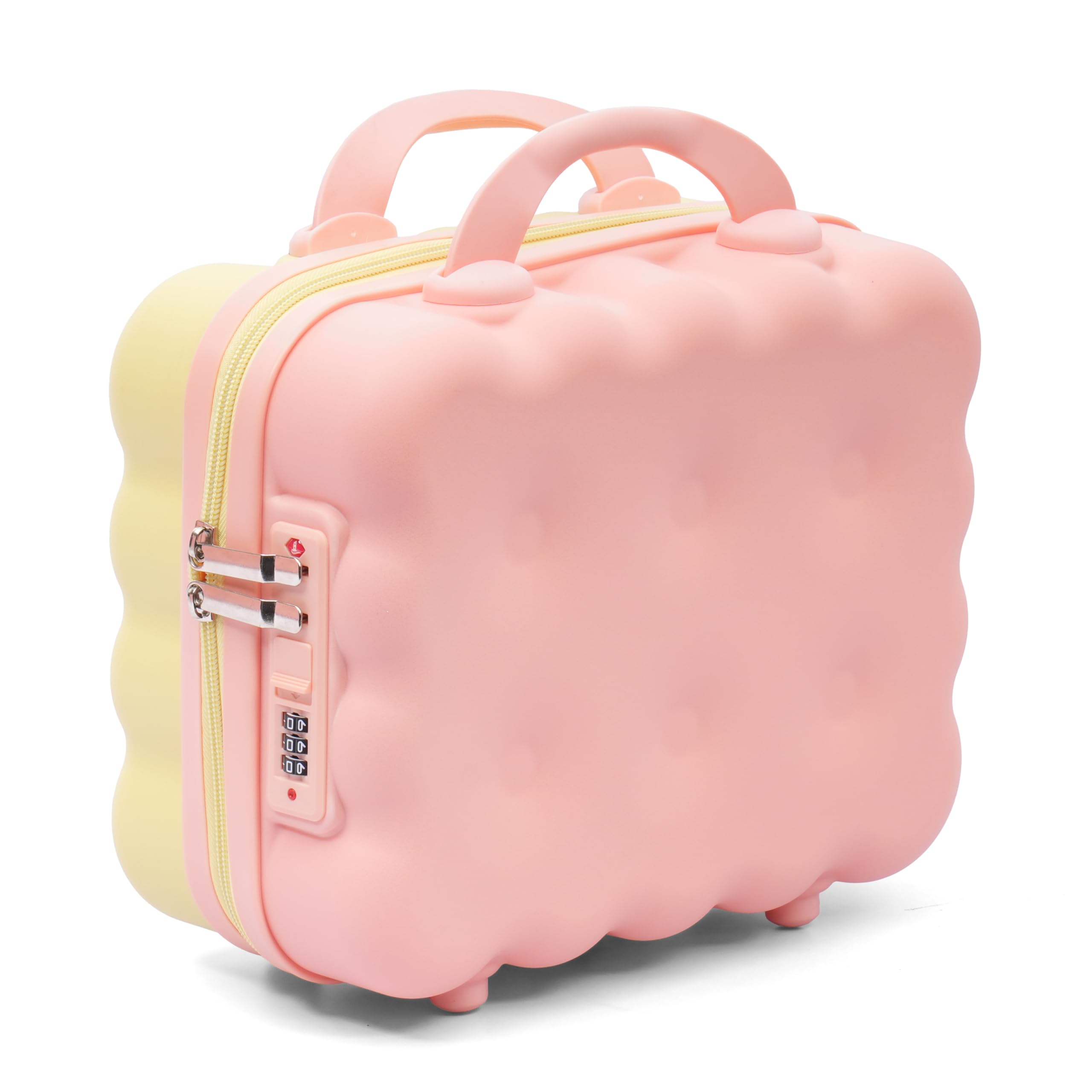 SHAMAX® Hard Shell Mini Luggage Cosmetic Case - Portable Vanity Case (30x30x15 cm) (Pink-Yellow) Travel Makeup Organizer with TSA Number Lock, Gift for Women and Girls-image-28