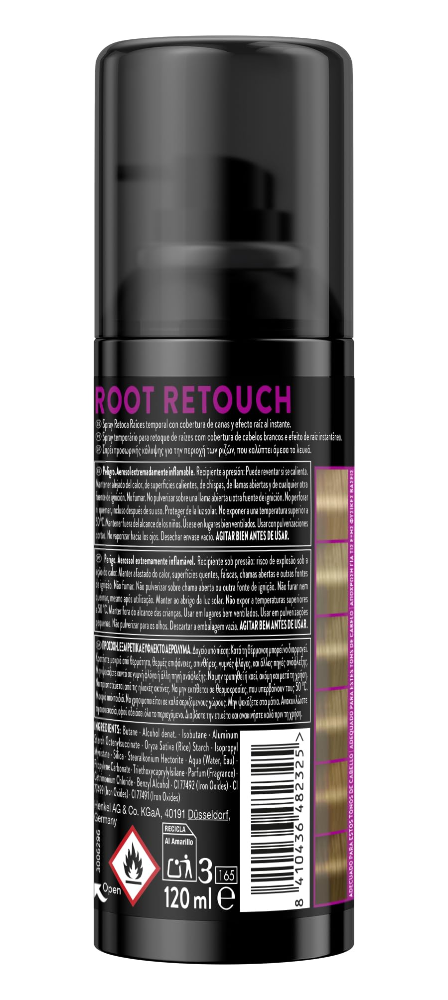 SYOSS Root Retouch Retoca Retoca tymczasowy kolor ciemnego blondu (1 x 120 ml), retuszer do włosów i włosów z natychmiastowym kryciem, tymczasowa koloryzacja włosów, zestaw 3 szt