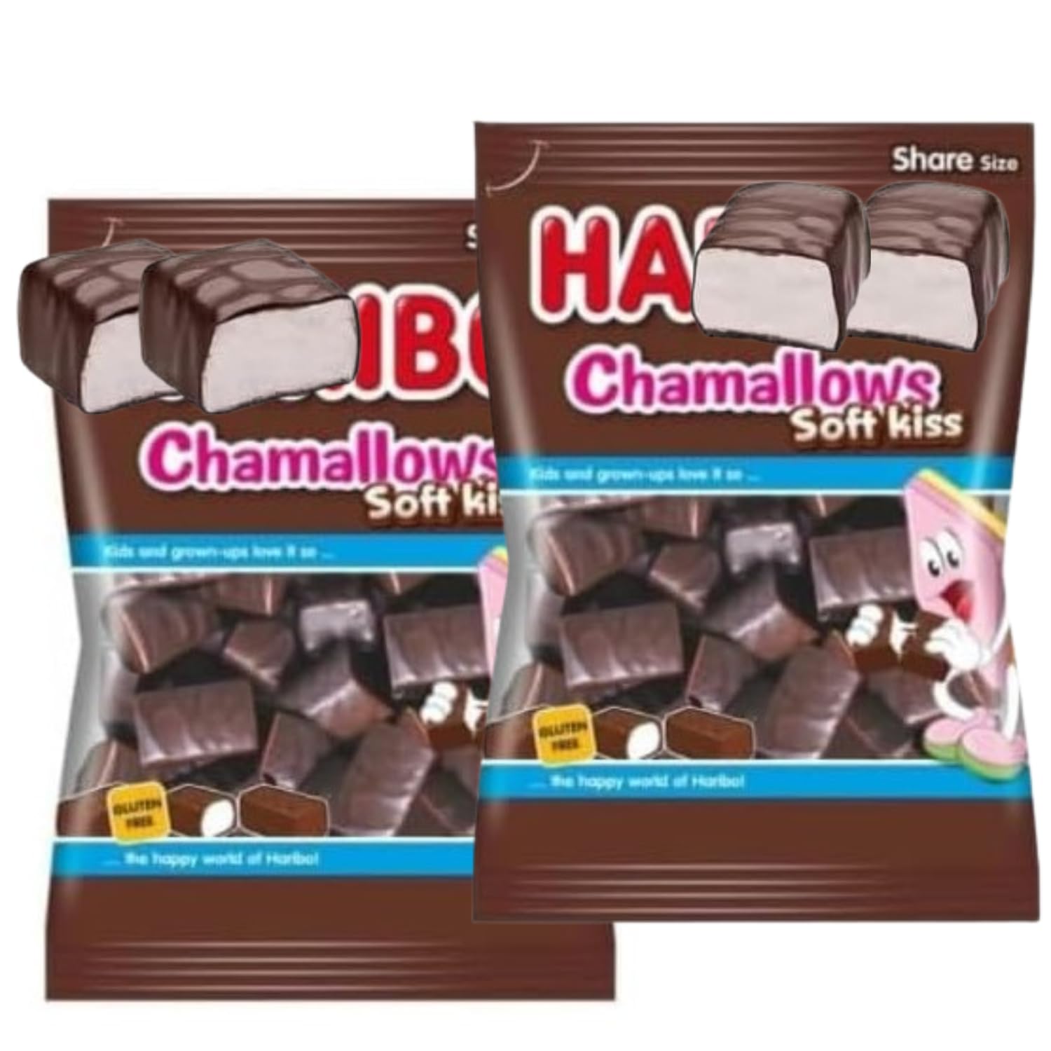 Amazon.co.jp: 【2個セット】ハリボー チョコマシュマロ ソフトキス