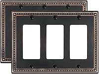 Vista 61 de Paquete de 2 cubiertas de placa de interruptor de luz de doble palanca, cubiertas decorativas de placa de doble interruptor Pearls, placa de pared