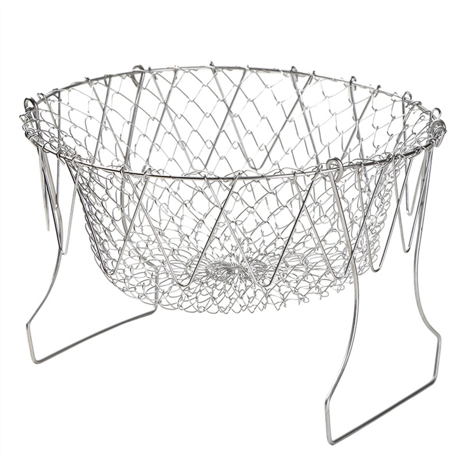 Tamiz de harina Acero Inoxidable 304, Cesta telescópica for freír, Plegable for Patatas, colador, Herramienta Cocina multifunción
