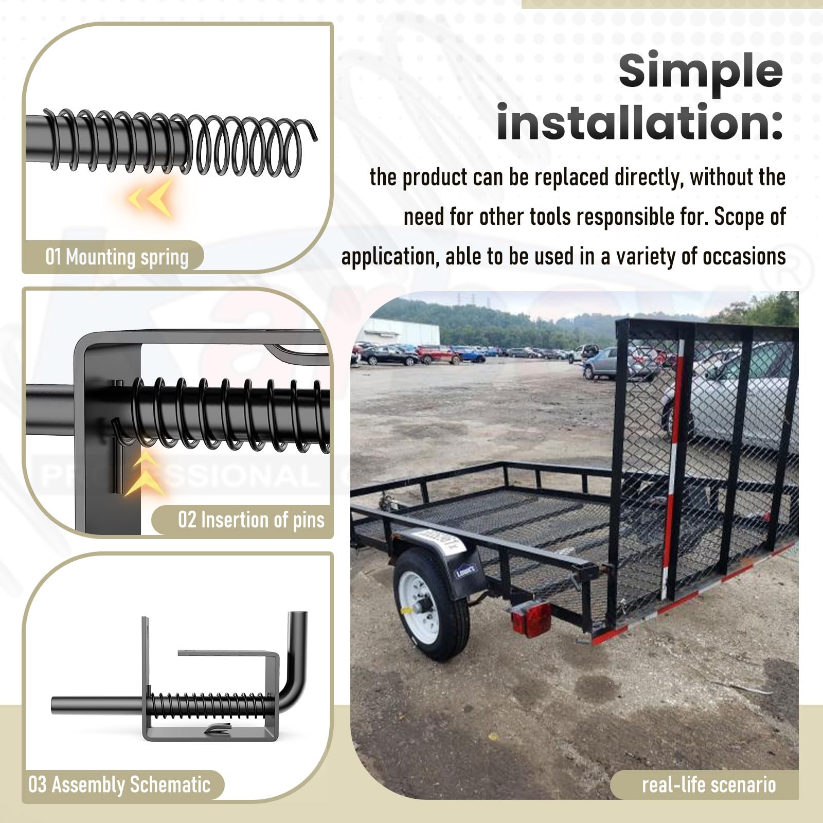 Trailer Gate Spring Latch Kit – Replacement Latch For Carry-On Utility Trailer Tailgates & Ramps, Easy Install