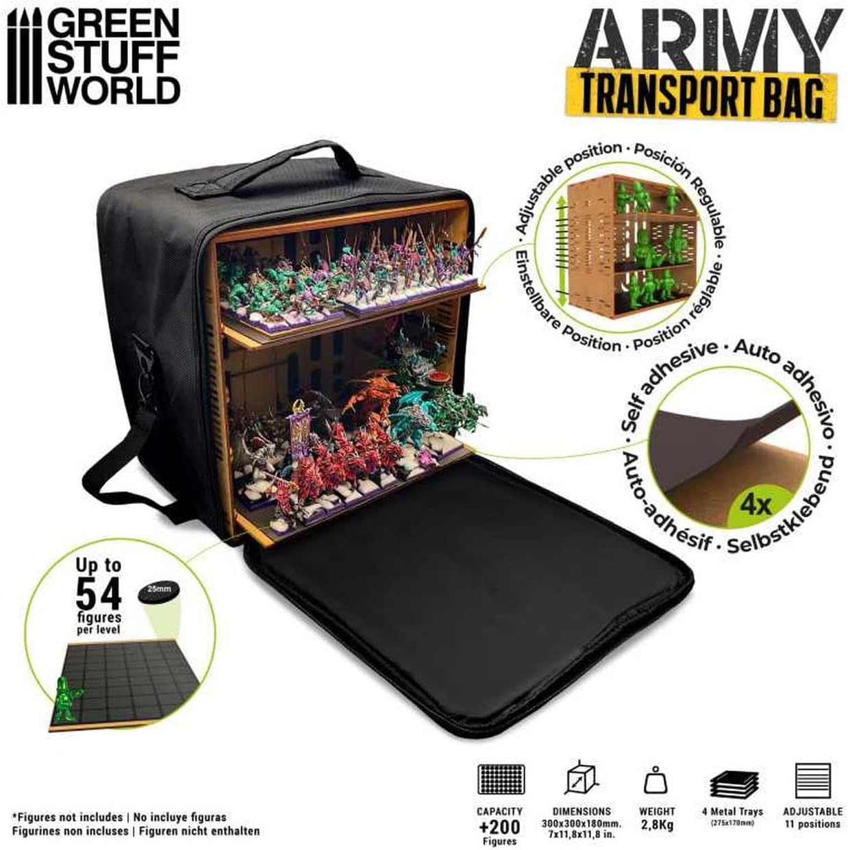 GREEN STUFF WORLD GSWD-11936 Green Stuff World Army Carrier Bag (for Figure) Hobby Storage Case