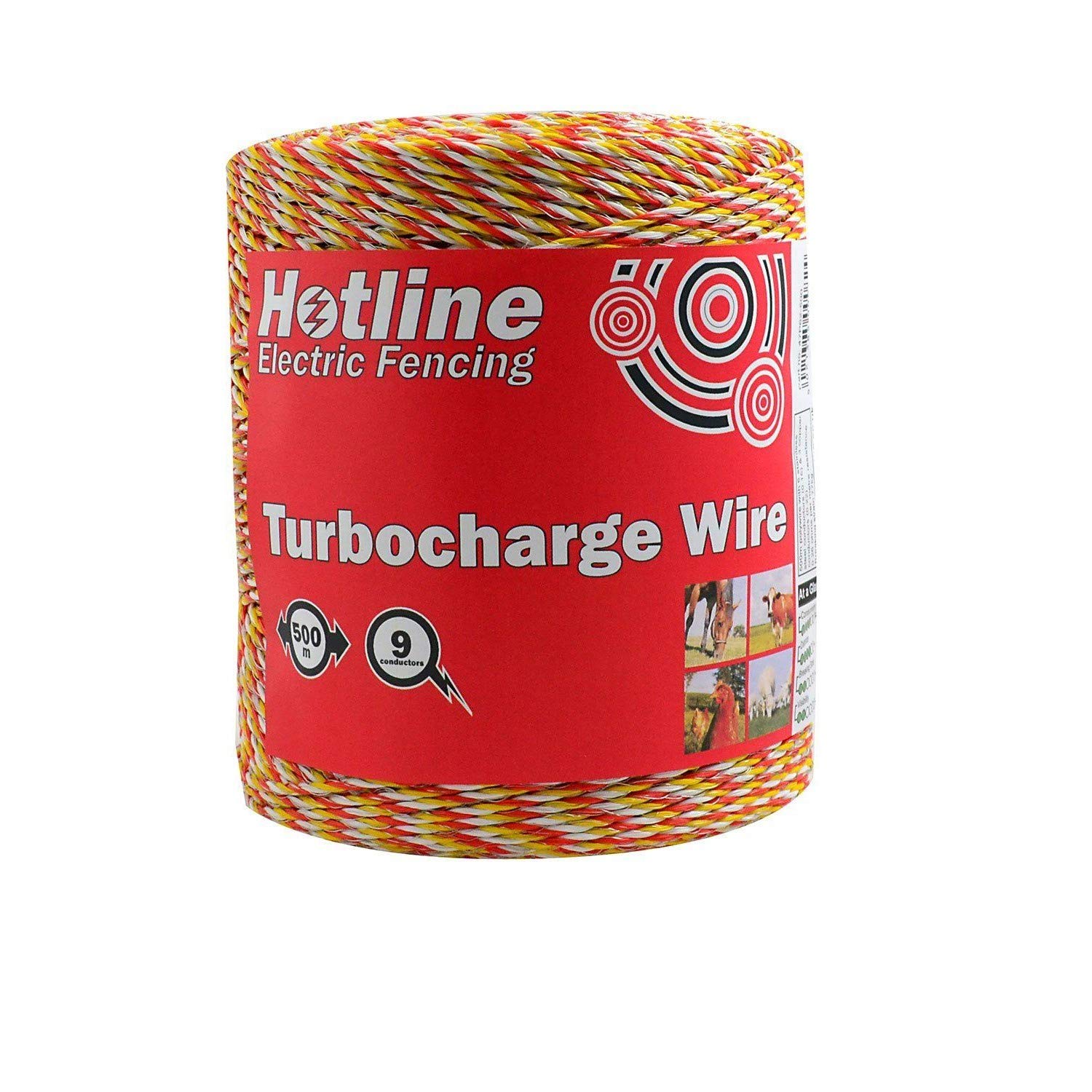 HotlineElectric Fencing Supercharge 9-Strand Polywire 500m (orange and yellow)