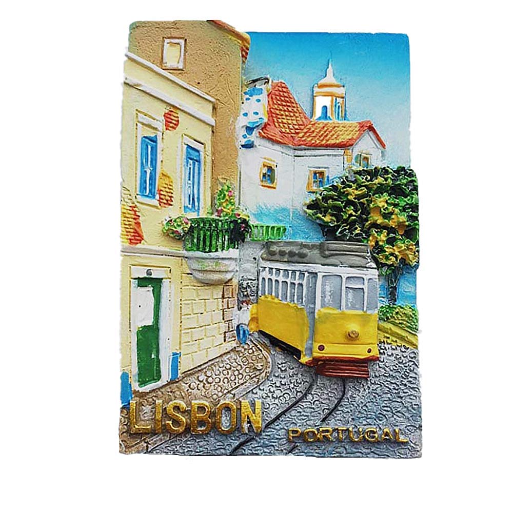 Lisbon Portugal 3D Fridge Magnet Tourist Souvenir Gift Home Kitchen Decoration Magnetic Sticker, Lisbon Portugal Refrigerator Magnet Collection