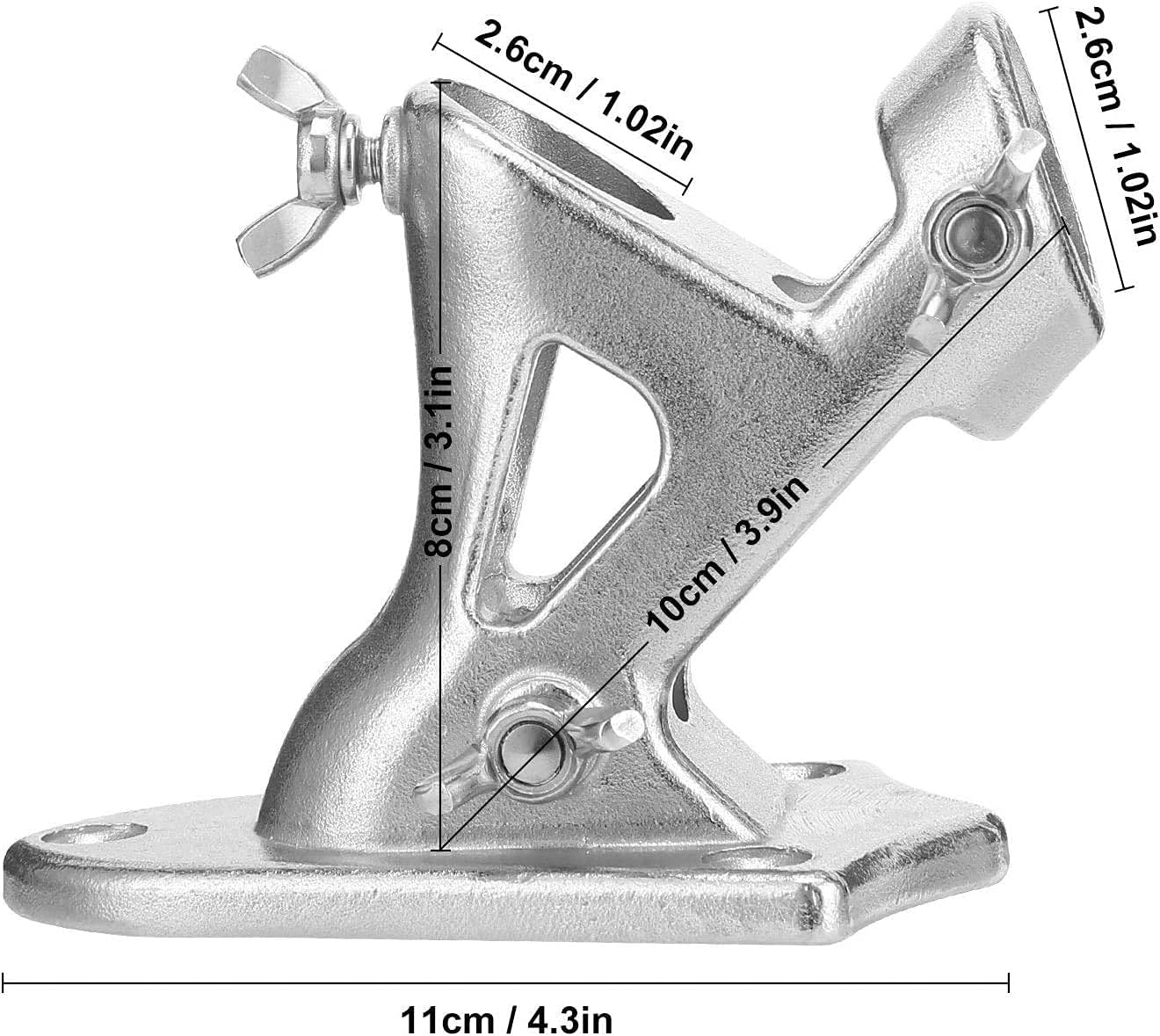 Heavy Duty Flag Pole Holder Stainless Steel Flag Pole mounting Bracket 1inch 2 Position(Silver)