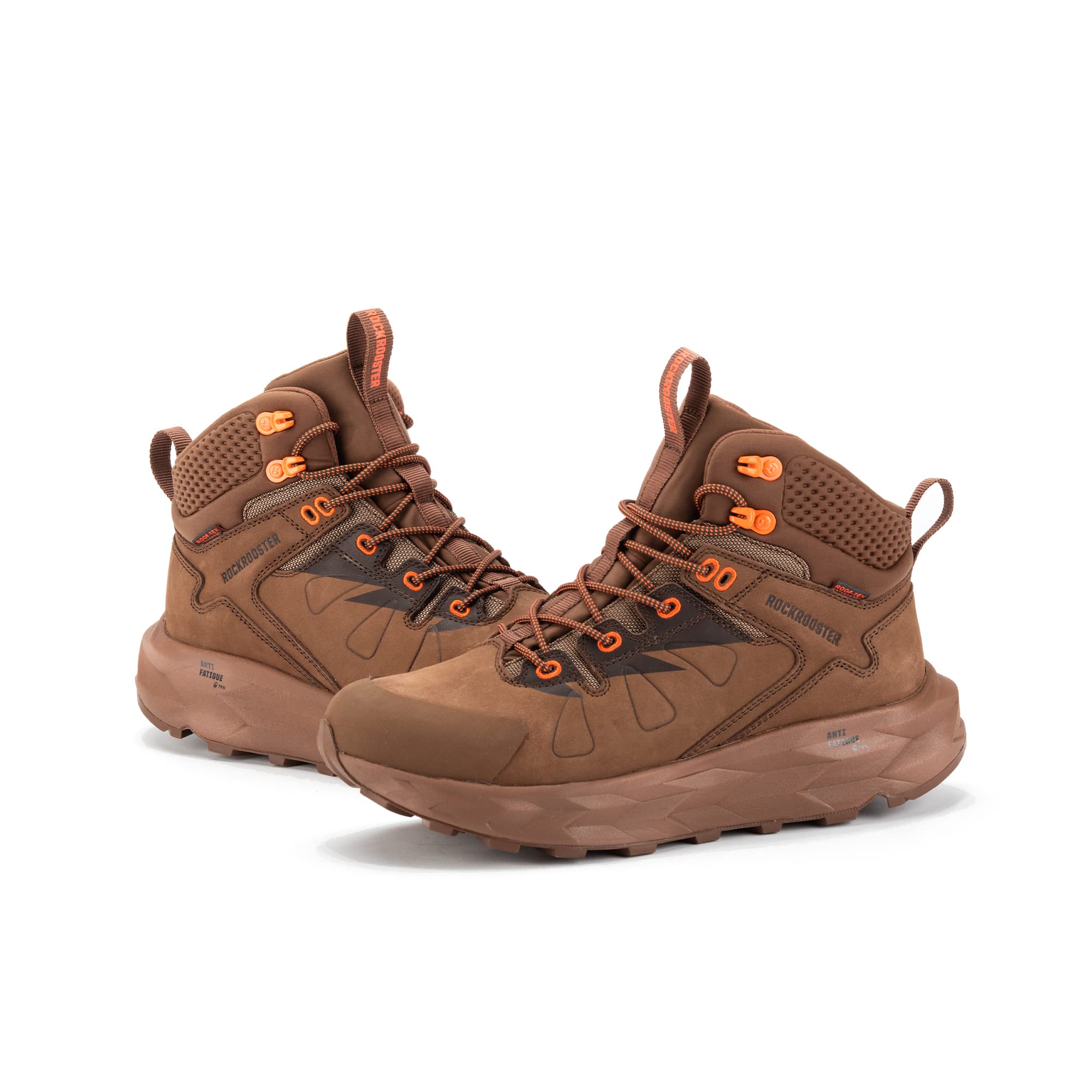 ROCKROOSTER'ROCKROOSTER Farmington 2 Waterproof Hiking Boots for Men, 6'' Anti-Fatigue Outdoor Nubuck Leather Shoes'