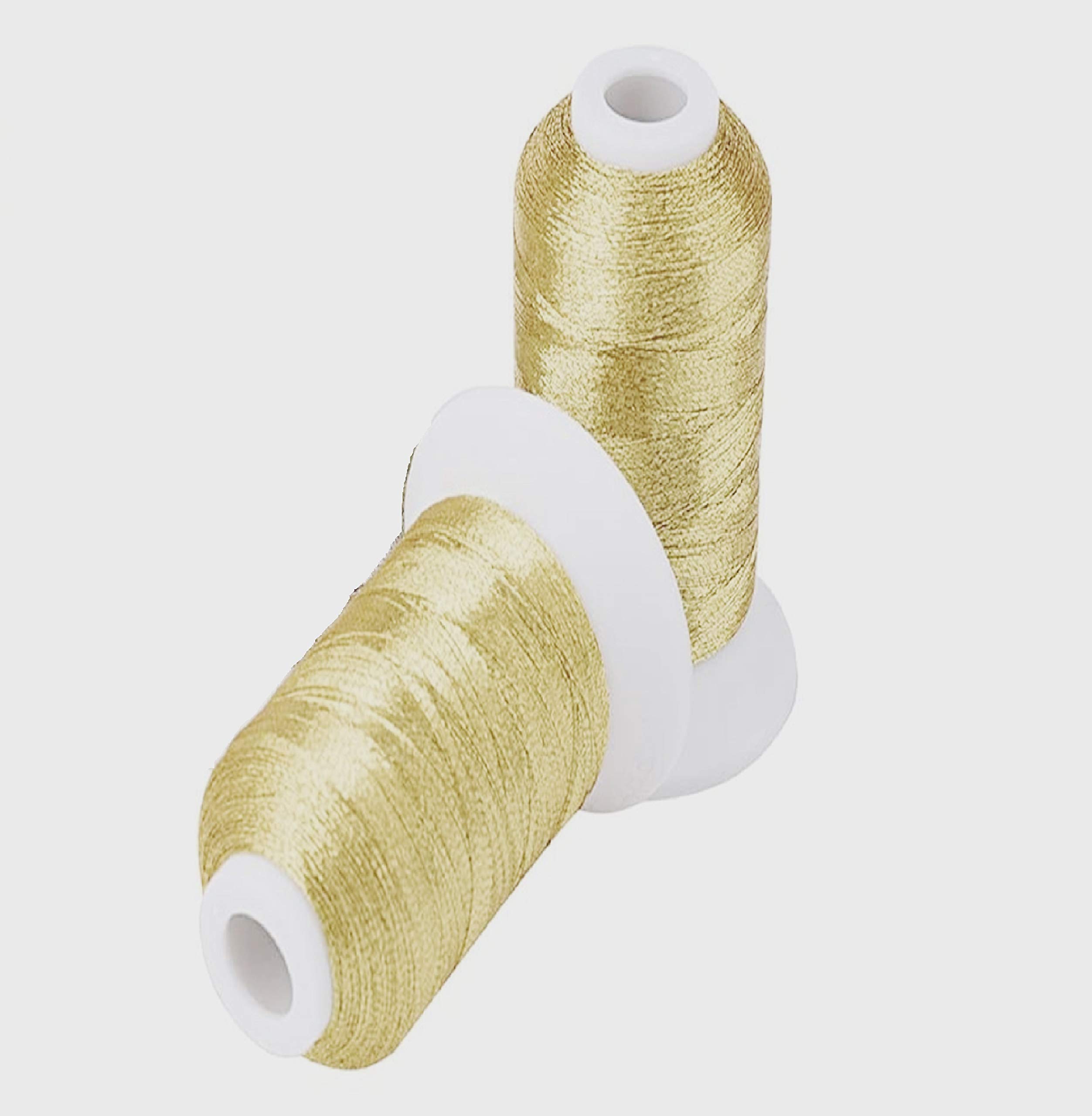 Metallic Embroidery Threads (2000 Meters, Light Gold)