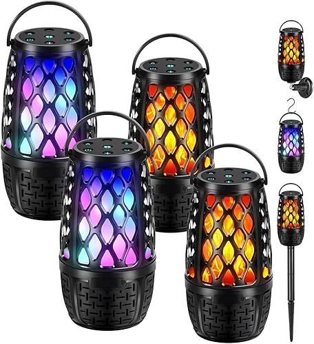 Miniatura 11 de Altavoces al Aire Libre, Altavoz de Llama LED Colorido, Altavoces al Aire Libre Bluetooth Impermeables Inalámbricos, Bluetooth 5.3, Sonido Estéreo,
