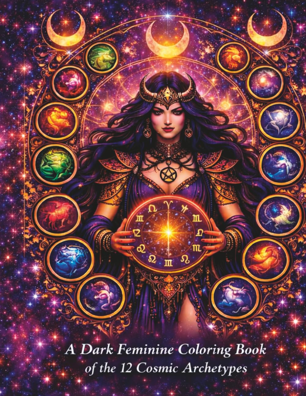 The Divine Zodiac: A Dark Feminine Coloring Book of the 12 Cosmic Archetypes