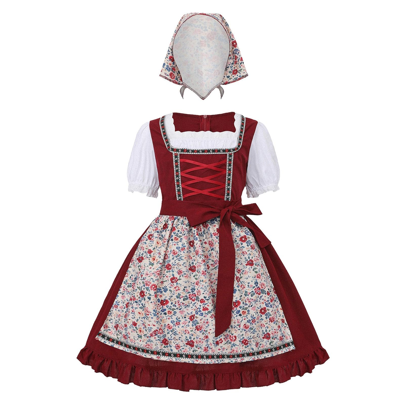 Mädchen Kurzarm Bier Kleid für Bühnenauftritte Fest Freizeit Kinderkleid