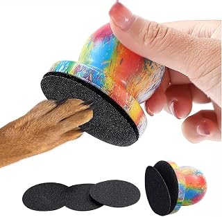 Dog Nail File with 4 Replaceable Filing Discs Dog Scratch Board for Safe and Convenient Nail Care Dog Nail Scratch Board Keep Your Dog and Cat's Nails Smooth（Colorful Prints）