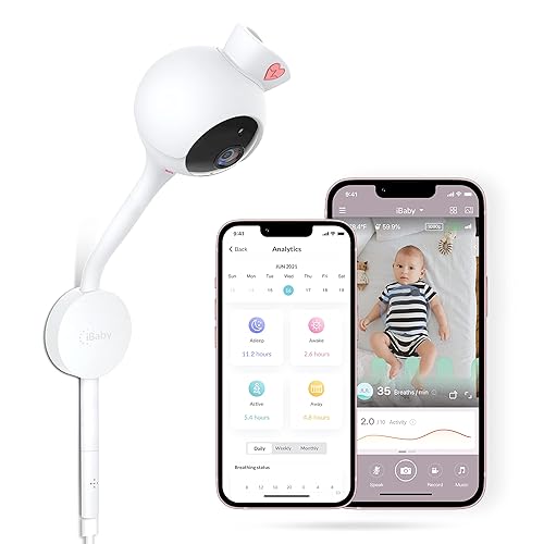 iBaby Monitor inteligente de respiración para bebé con cámara y audio, seguimiento de la respiración del bebé, sueño, movimiento. Monitor de bebé