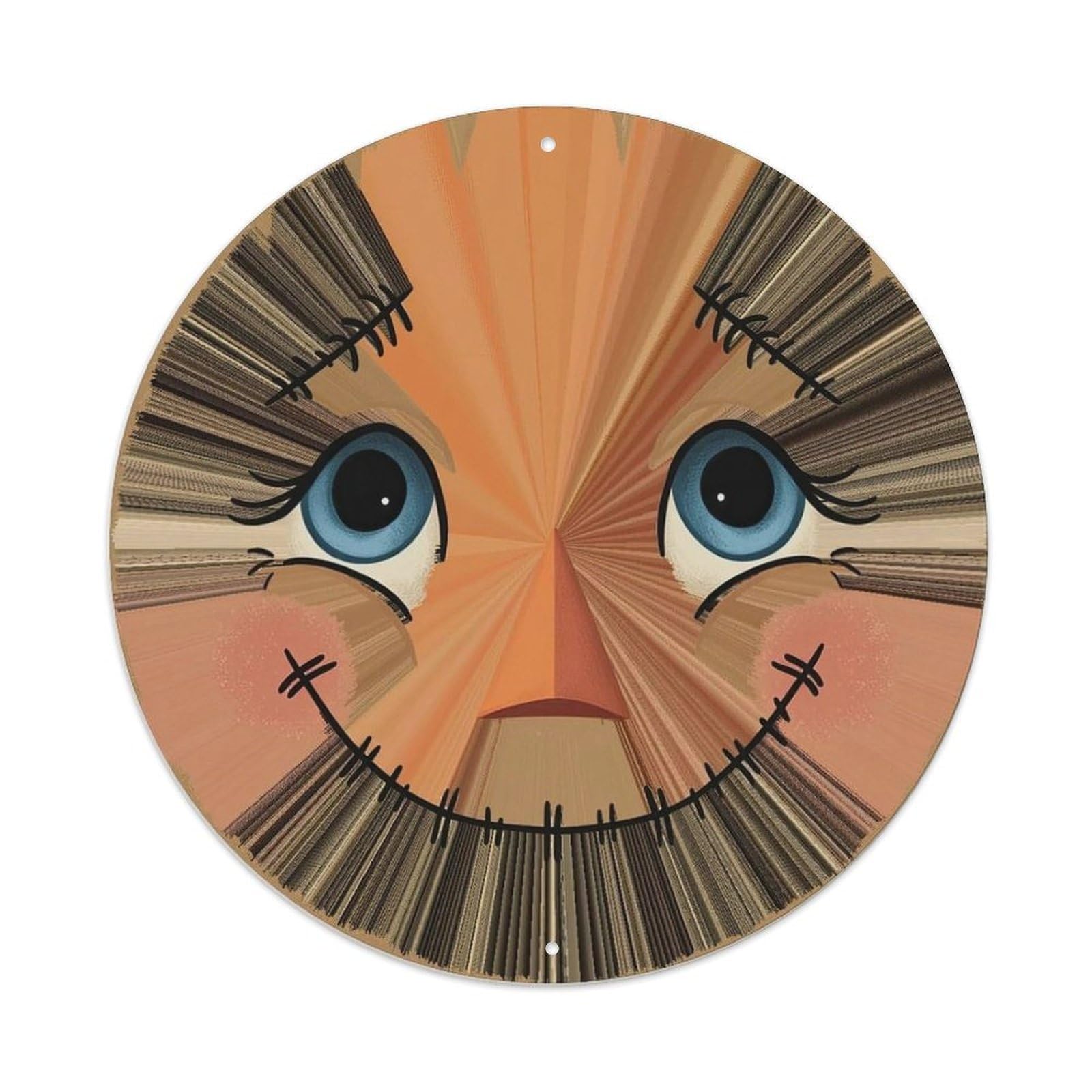 Scarecrow Face With Blue Eyes Metal Tin Sign