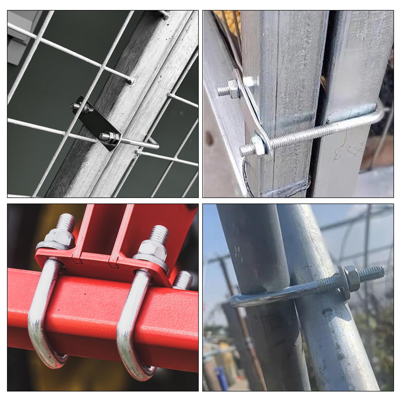 Set da 6 Bulloni a U Quadrati M6 in Acciaio Inossidabile 304 con Dadi e Rondelle U Quadrato M6, Bullone a U in Acciaio Inox, per Tubo Dell'Acqua Fisso, Tubo, Barche (90mmX45mm)