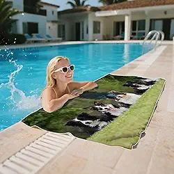 Toalha de praia ondulada abstrata de microfibra de secagem rápida sem areia grande leve para piscina, praia e férias