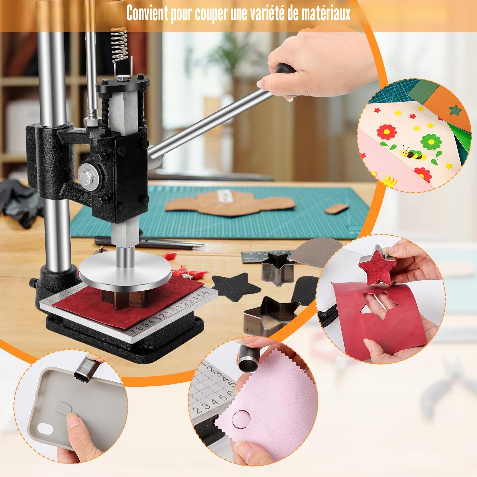Outil de perforation pour cuir, fraise à trou pour cuir, machine à découper, fraise à trou manuelle