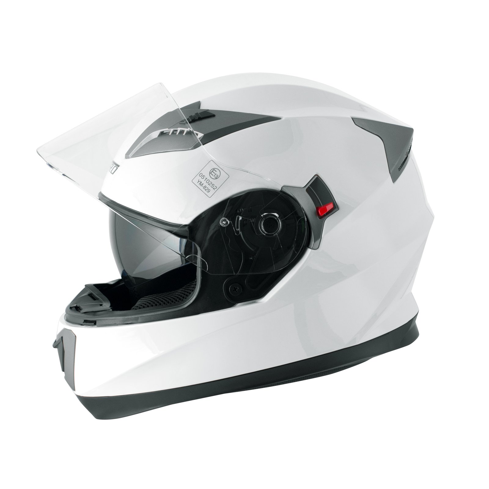 Casco Integral Moto Scooter Visera Gafas retráctiles Touring Blanco M