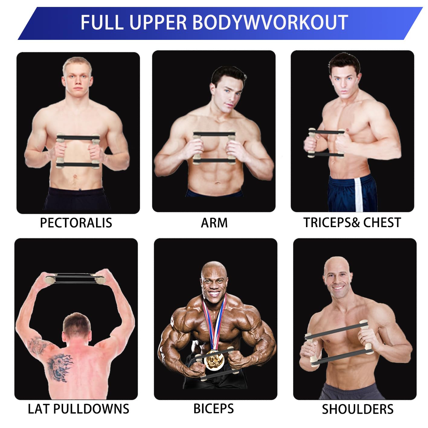 Rip Stick Efficient Upper Body Workout Equipment,Rip Muscle Workout Stick, Adjustable Resistance Bands with Wooden Handles, Portable Exercise Equipment, 8 Ripstick Bands