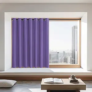 NICETOWN Blackout Curtains 72 inches Long, Grommet Privacy Window Treatment Thermal Insulated Room Darkening Sliding Glass Door Drape for Bedroom Living Room, 1 Panel, W100 x L72, Lilac Purple