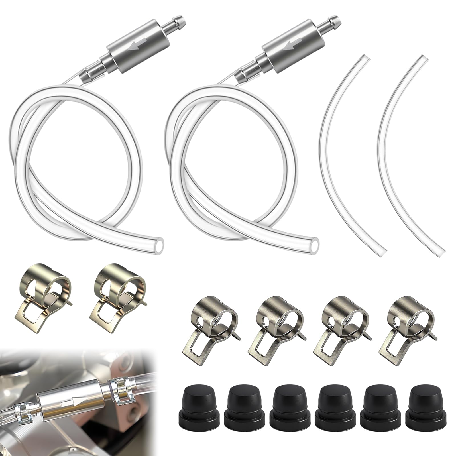 VBGURR Bremsenentlüftungsschlauch,Kupplung Blutschlauch Werkzeug Kit,Motorrad Auto Kupplungsbremsen-Entlüftungsschlauch Brake Bleeding Kit One Way Valve Tube Bleeding Tools für Motorrad und PKW