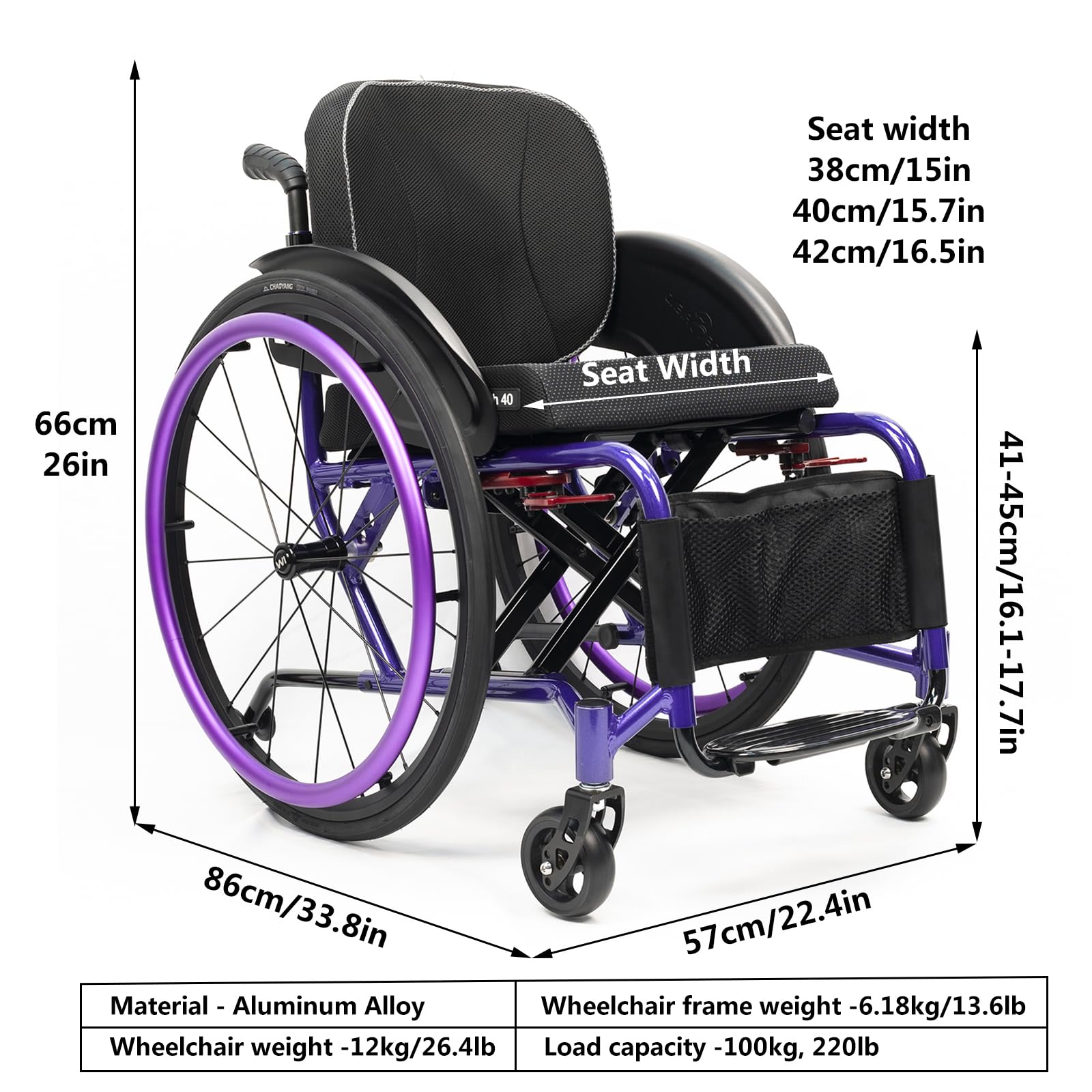 Silla De Ruedas De Transporte Portátil,silla De Ruedas Deportiva Ultraligera Plegable Todo Terreno,sillas De Ruedas Deportivas Y De Ocio,silla De Ruedas Manual De Aleación De Aluminio Autopropulsada(S