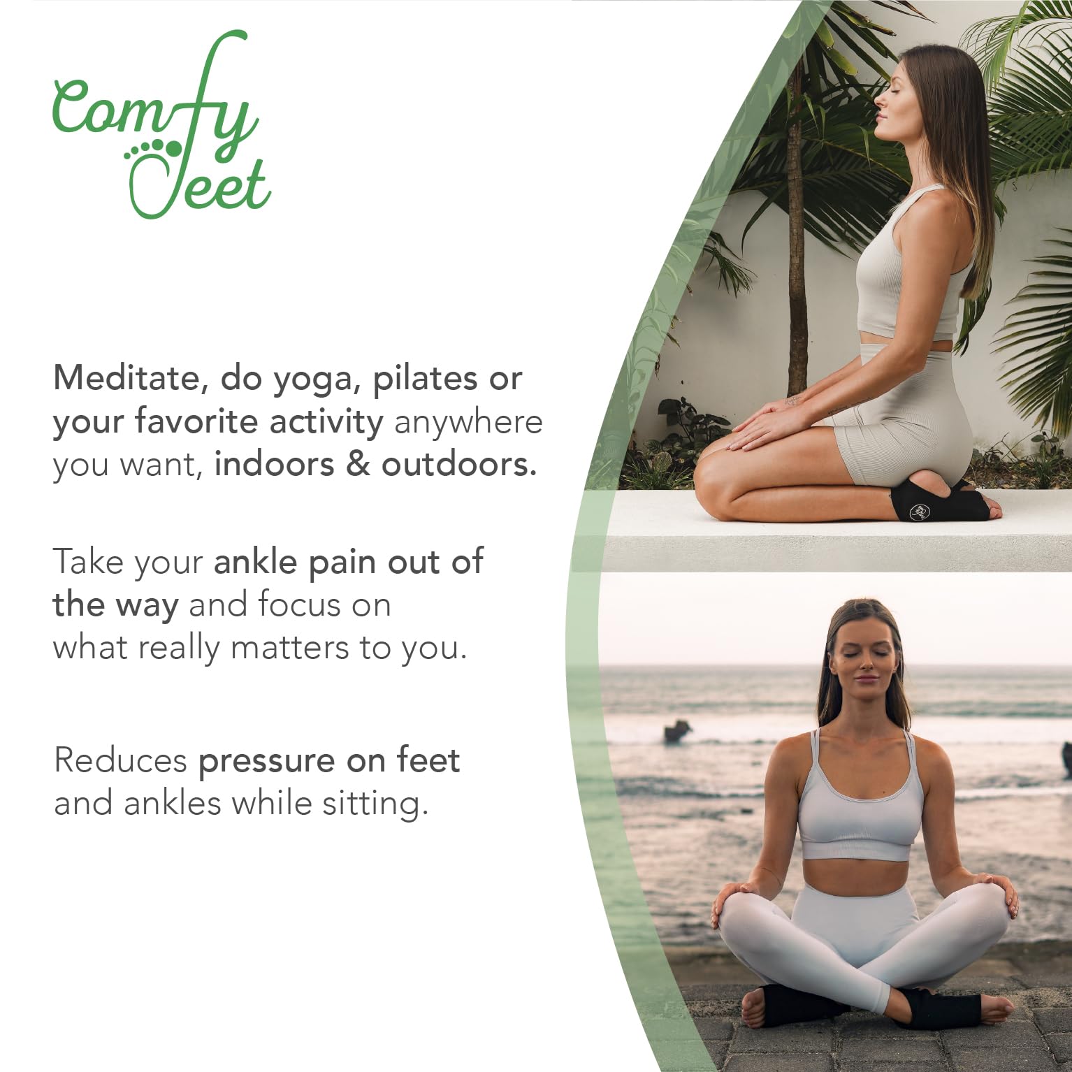 Comfyeet Wearable Yoga Mat and Meditation Cushion - Comfort & Protection for Cross-Legged or Kneeling Positions - Adjustable & Durable - Patent Pending - Size S - Patent Pending