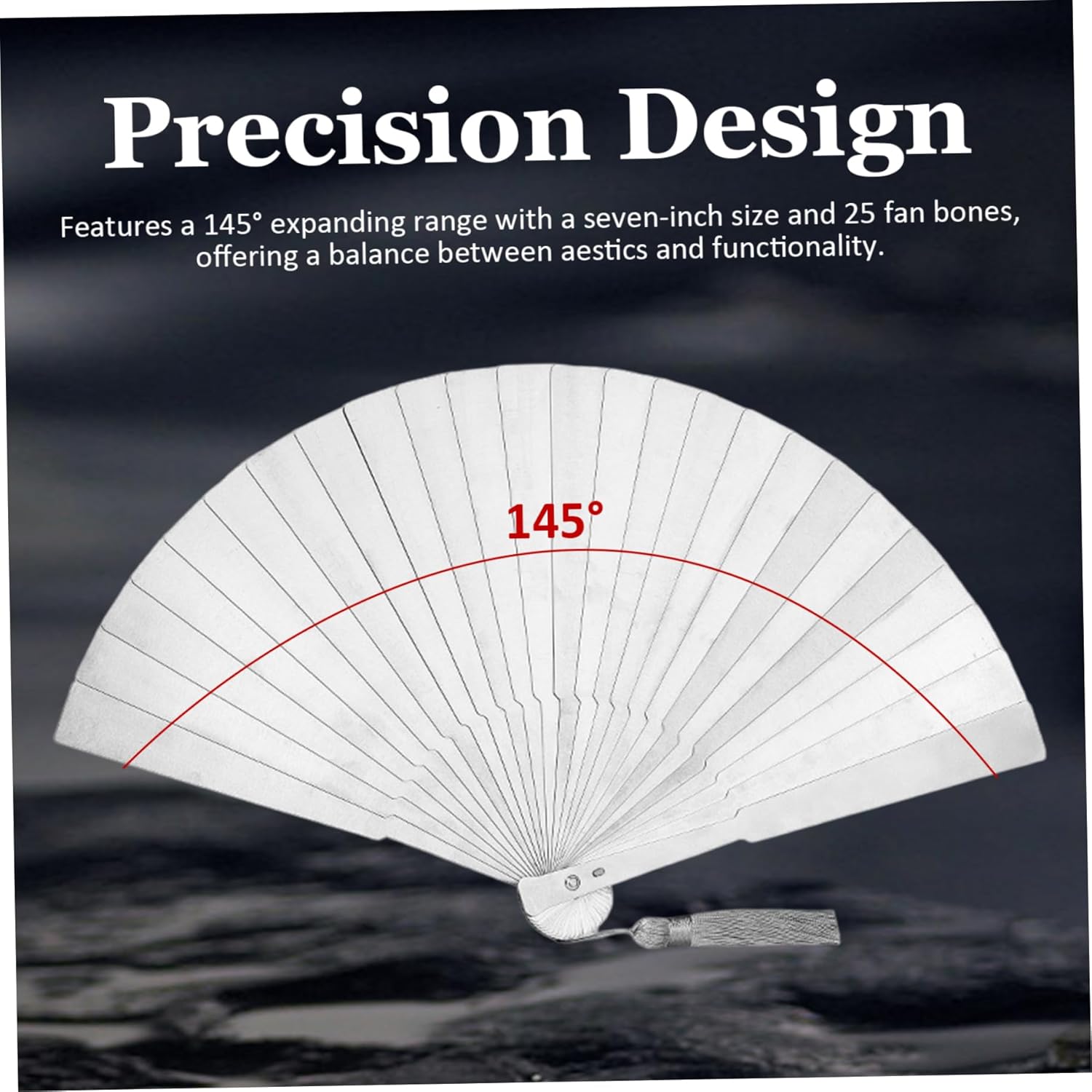 7 Inch Folding Hand Fan, Stainless Steel Chinese Kung Fu Tai Chi Fan, Antique Retractable & Portable Design Folding Fans for Men and Women Performance, Dance, Decorations, Festival