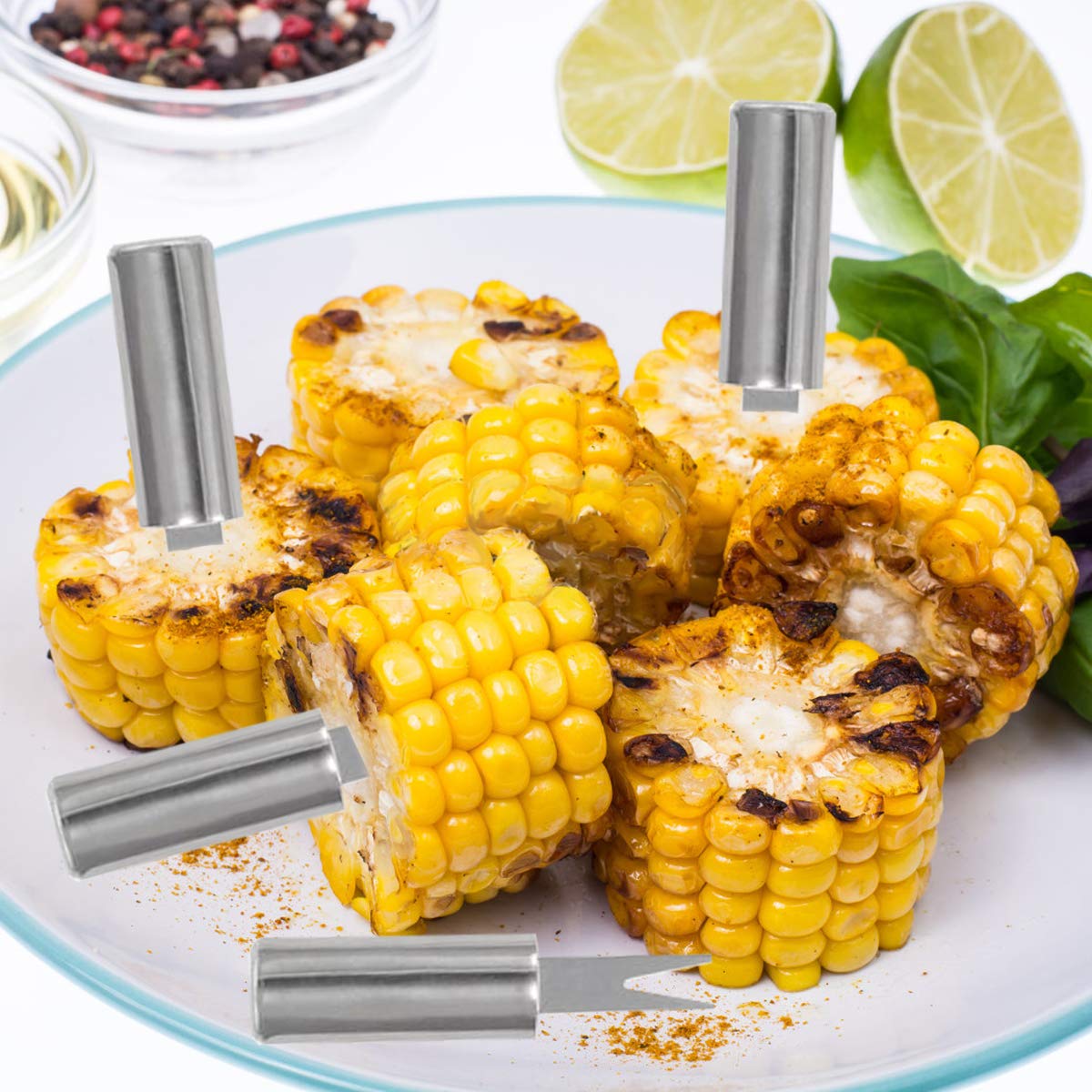 TOPCHANCES Lot de 20 ustensiles de barbecue en acier inoxydable de qualité supérieure pour le camping Idéal comme cadeau de Noël d'anniversaire pour papa