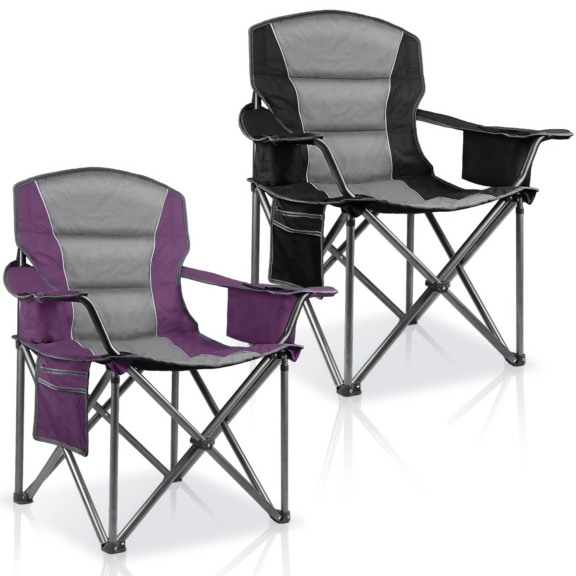 Amazon.com : LANMOUNTAIN 2 Pack Padded Oversized Camping Chairs
