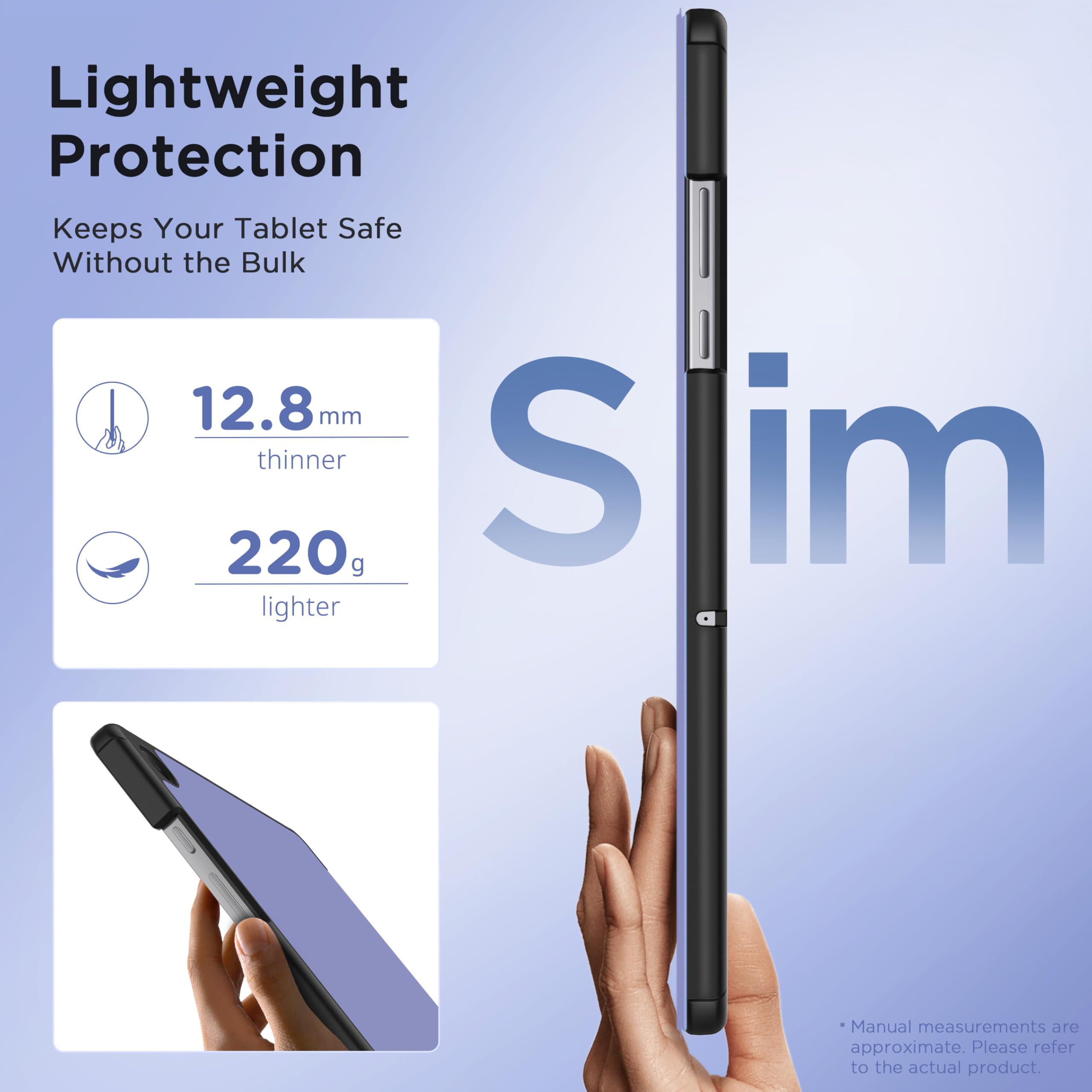 EasyAcc Custodia Cover Compatibile con Samsung Galaxy Tab A11+ Plus/ A9+ 11 Pollici 2025 SM-X236B/SM-X230 Tablet, Viola Glicine