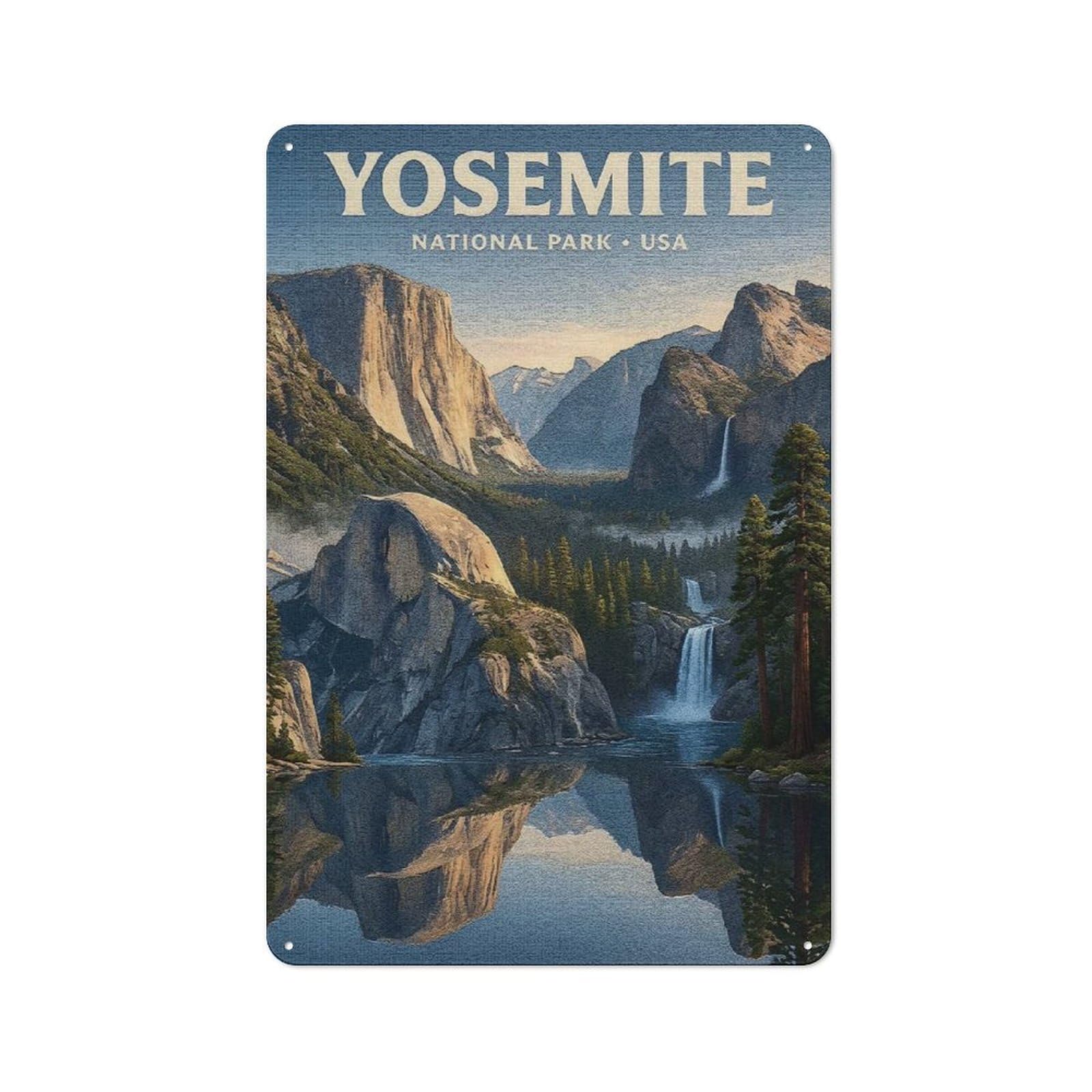 Junmoney Style-21 Yosemite National Park Vintage Travel Creative Metal Wall Decor 30X20cm, Decorative Metal Sign For Office, Study, Studio Or Hallway