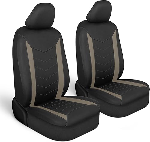 Motor Trend SpillGuard 2 Fundas de Asiento Beige para Automóviles y Fundas de Asiento para Camiones - Forro de Neopreno Fundas de Asiento